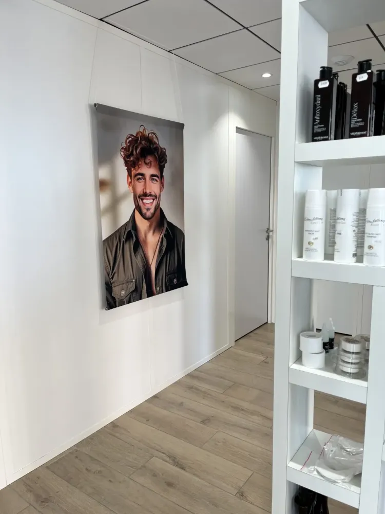 salon-coiffure-couloir-produits